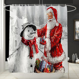 Maxbell Christmas Shower Curtain with Hooks Waterproof Bathroom Decor Santa Claus - Aladdin Shoppers