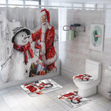 Maxbell Christmas Shower Curtain with Hooks Waterproof Bathroom Decor Santa Claus - Aladdin Shoppers