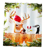 Maxbell Christmas Style Bathroom Curtains with Hooks for Bathroom Decor Flower - Aladdin Shoppers