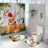 Maxbell Christmas Style Bathroom Curtains with Hooks for Bathroom Decor Flower - Aladdin Shoppers