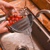 Maxbell Clip-on Silicone Kitchen Pan Strainer Colander & Drainer, Pan Strainer Gray