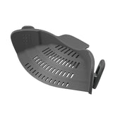 Maxbell Clip-on Silicone Kitchen Pan Strainer Colander & Drainer, Pan Strainer Gray - Aladdin Shoppers