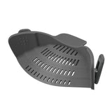Maxbell Clip-on Silicone Kitchen Pan Strainer Colander & Drainer, Pan Strainer Gray - Aladdin Shoppers