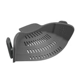 Maxbell Clip-on Silicone Kitchen Pan Strainer Colander & Drainer, Pan Strainer Gray - Aladdin Shoppers