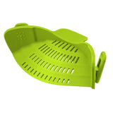 Maxbell Clip-on Silicone Kitchen Pan Strainer Colander & Drainer, Pan Strainer Green - Aladdin Shoppers