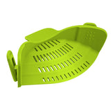 Maxbell Clip-on Silicone Kitchen Pan Strainer Colander & Drainer, Pan Strainer Green - Aladdin Shoppers