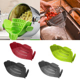 Maxbell Clip-on Silicone Kitchen Pan Strainer Colander & Drainer, Pan Strainer Green - Aladdin Shoppers