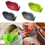 Maxbell Clip-on Silicone Kitchen Pan Strainer Colander & Drainer, Pan Strainer Green - Aladdin Shoppers
