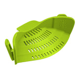 Maxbell Clip-on Silicone Kitchen Pan Strainer Colander & Drainer, Pan Strainer Green - Aladdin Shoppers
