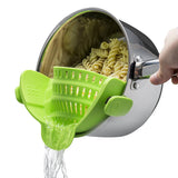 Maxbell Clip-on Silicone Kitchen Pan Strainer Colander & Drainer, Pan Strainer Green - Aladdin Shoppers