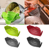 Maxbell Clip-on Silicone Kitchen Pan Strainer Colander & Drainer, Pan Strainer Green - Aladdin Shoppers