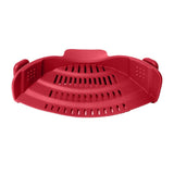 Maxbell Clip-on Silicone Kitchen Pan Strainer Colander & Drainer, Pan Strainer Red - Aladdin Shoppers