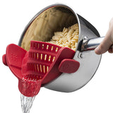 Maxbell Clip-on Silicone Kitchen Pan Strainer Colander & Drainer, Pan Strainer Red - Aladdin Shoppers