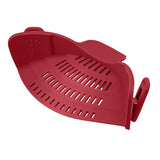 Maxbell Clip-on Silicone Kitchen Pan Strainer Colander & Drainer, Pan Strainer Red - Aladdin Shoppers