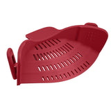 Maxbell Clip-on Silicone Kitchen Pan Strainer Colander & Drainer, Pan Strainer Red - Aladdin Shoppers