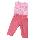 Maxbell Clothes Set Pink Tops & Long Pants Trousers for 18 Inch Doll