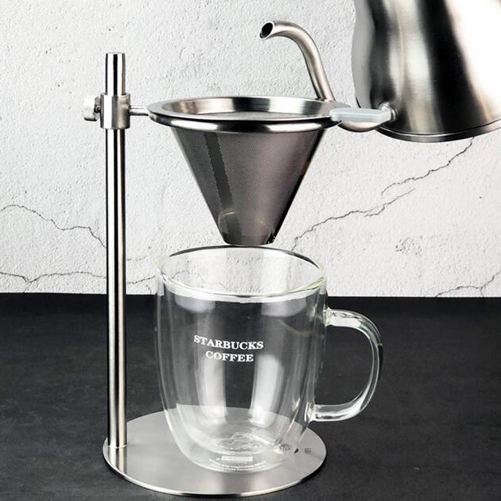 Maxbell Coffee Drip Stainless Steel Coffee Filter Holder Stand Adjustable Height - Aladdin Shoppers