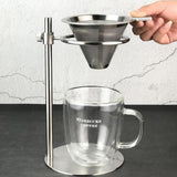 Maxbell Coffee Drip Stainless Steel Coffee Filter Holder Stand Adjustable Height - Aladdin Shoppers