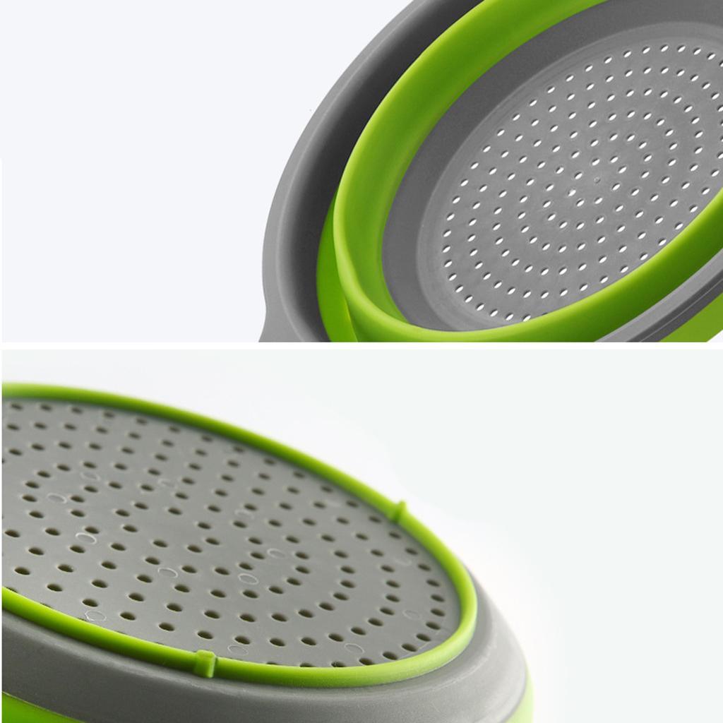 Maxbell Collapsible Colander Strainer Kitchen Fruit Filter Basket Round Green L - Aladdin Shoppers