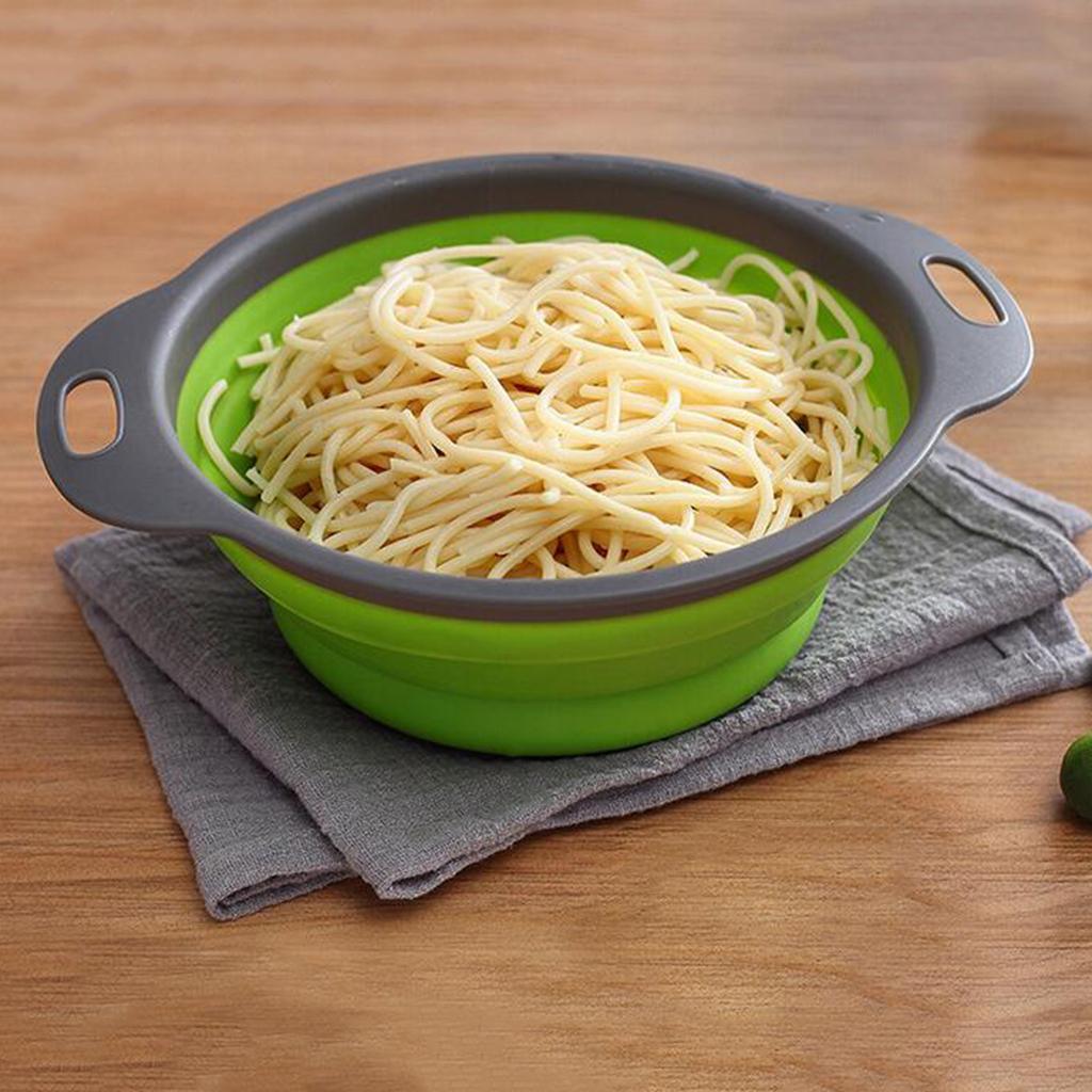 Maxbell Collapsible Colander Strainer Kitchen Fruit Filter Basket Round Green L - Aladdin Shoppers