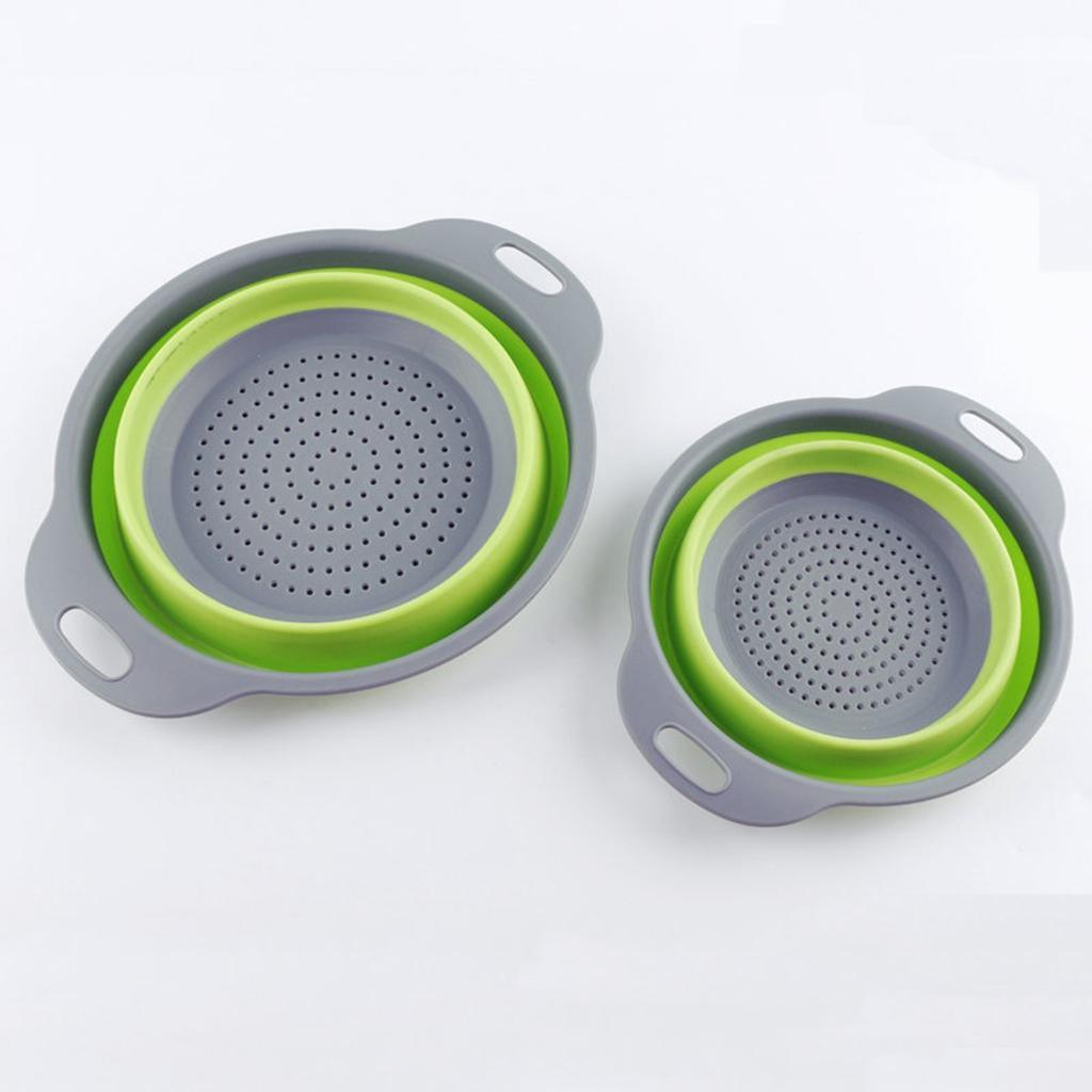 Maxbell Collapsible Colander Strainer Kitchen Fruit Filter Basket Round Green L - Aladdin Shoppers