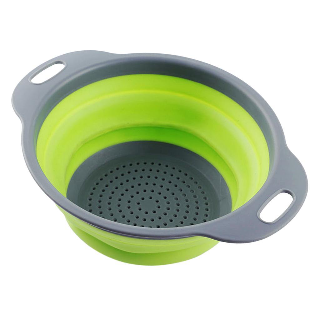 Maxbell Collapsible Colander Strainer Kitchen Fruit Filter Basket Round Green L - Aladdin Shoppers