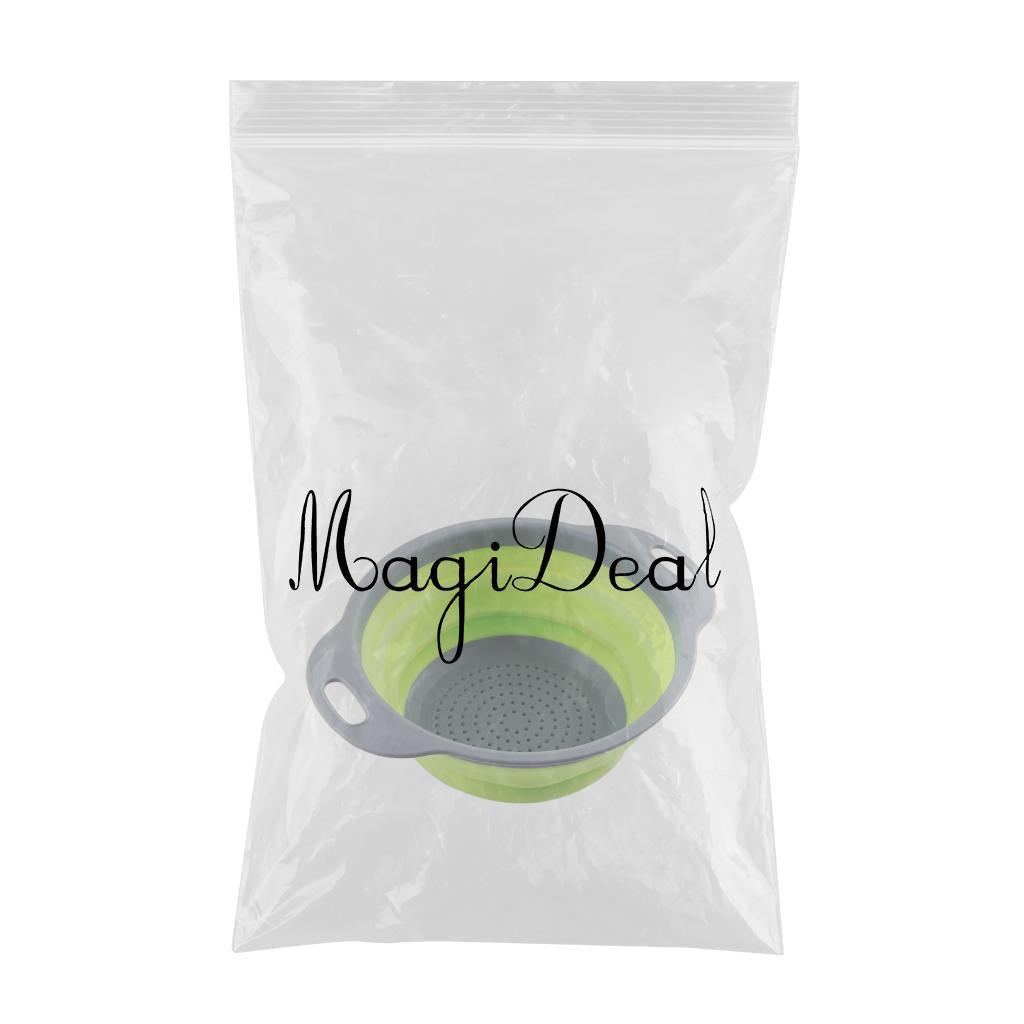 Maxbell Collapsible Colander Strainer Kitchen Fruit Filter Basket Round Green L - Aladdin Shoppers