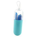 Maxbell Collapsible Silicone Straw Reusable Folding Drinking Straw Blue Bendy_B - Aladdin Shoppers
