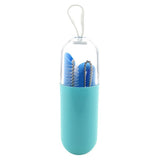 Maxbell Collapsible Silicone Straw Reusable Folding Drinking Straw Blue Straight_B - Aladdin Shoppers