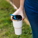 Maxbell Collapsible Silicone Straw Reusable Folding Drinking Straw Blue Straight_B - Aladdin Shoppers