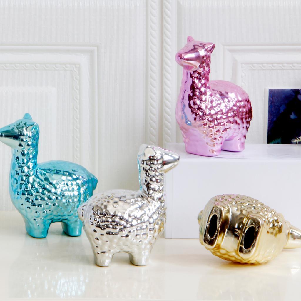 Maxbell Colorful Desktop Decor Plating Alpaca Figurine Display Child Kid Gift Silver - Aladdin Shoppers