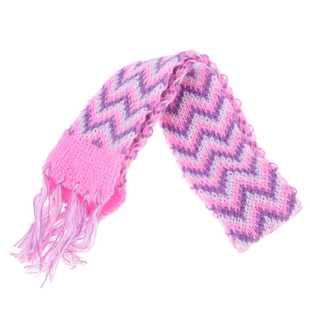 Maxbell Colorful Knitted Striped Scarf Winter Outfit For 18inch Doll - Aladdin Shoppers