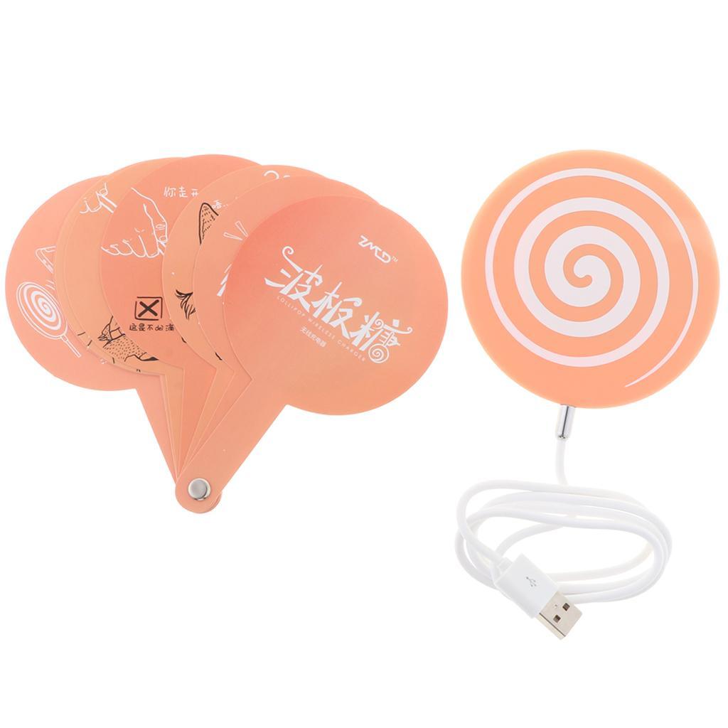 Maxbell Colorful Round Sugar Portable Desk Fast Charging Wireless Pad Plate pink - Aladdin Shoppers