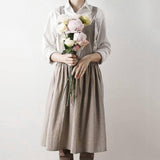 Maxbell Cotton Linen Sleeveless Apron Kitchen Cooking Baking Antifouling Apron Beige - Aladdin Shoppers