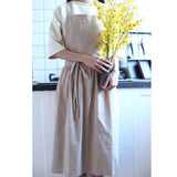 Maxbell Cotton Linen Sleeveless Apron Kitchen Cooking Baking Antifouling Apron Beige - Aladdin Shoppers