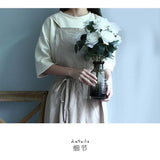 Maxbell Cotton Linen Sleeveless Apron Kitchen Cooking Baking Antifouling Apron Beige - Aladdin Shoppers