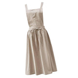Maxbell Cotton Linen Sleeveless Apron Kitchen Cooking Baking Antifouling Apron Beige - Aladdin Shoppers