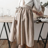 Maxbell Cotton Linen Sleeveless Apron Kitchen Cooking Baking Antifouling Apron Beige - Aladdin Shoppers