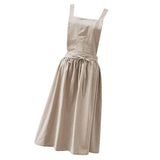 Maxbell Cotton Linen Sleeveless Apron Kitchen Cooking Baking Antifouling Apron Beige - Aladdin Shoppers