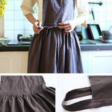 Maxbell Cotton Linen Sleeveless Apron Kitchen Cooking Baking Antifouling Apron Grey - Aladdin Shoppers