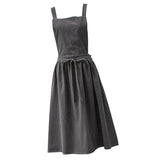 Maxbell Cotton Linen Sleeveless Apron Kitchen Cooking Baking Antifouling Apron Grey - Aladdin Shoppers