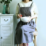 Maxbell Cotton Linen Sleeveless Apron Kitchen Cooking Baking Antifouling Apron Grey - Aladdin Shoppers