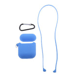 Maxbell Cover Case w/ Metal Keychain +Anti Lost Strap for AirPods blue - Aladdin Shoppers