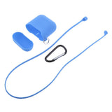 Maxbell Cover Case w/ Metal Keychain +Anti Lost Strap for AirPods blue - Aladdin Shoppers