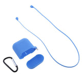 Maxbell Cover Case w/ Metal Keychain +Anti Lost Strap for AirPods blue - Aladdin Shoppers