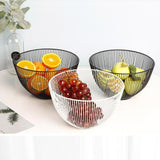 Maxbell Creative Metal Fruit Snack Basket Bowl Kitchen Stainer Black/White B Black L - Aladdin Shoppers