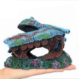 Maxbell Creative Resin Fish Tank Scenery Tank Warship Sunken Aquarium Decorative - Aladdin Shoppers