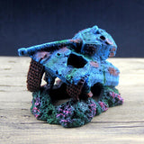 Maxbell Creative Resin Fish Tank Scenery Tank Warship Sunken Aquarium Decorative - Aladdin Shoppers