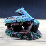Maxbell Creative Resin Fish Tank Scenery Tank Warship Sunken Aquarium Decorative - Aladdin Shoppers