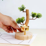Maxbell Creative Tree Shape Candle Holder Candlestick Centerpiece Wood Desktop Decor - Aladdin Shoppers